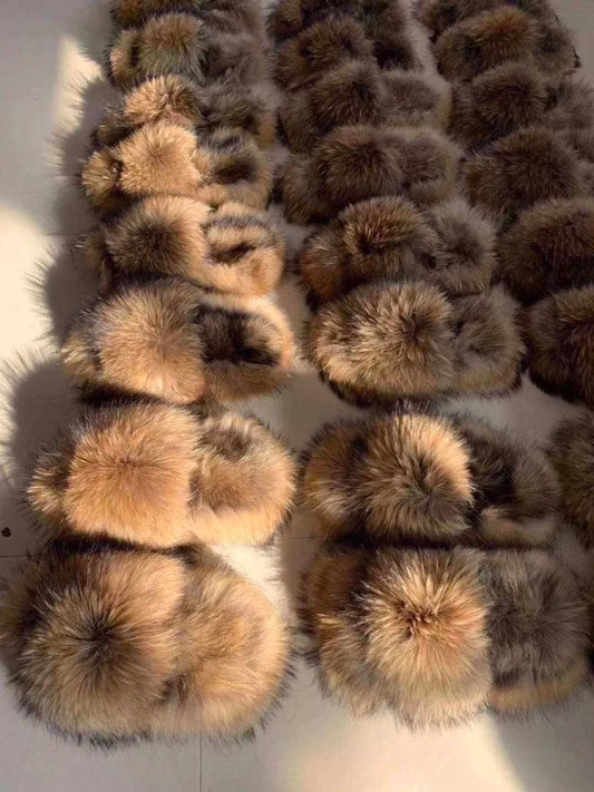 Cocoa Mink Fur Slippers